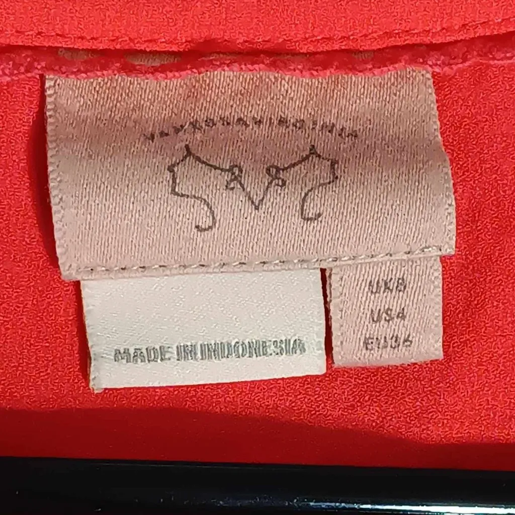 Anthropologie Vanessa Virginia Coral Romi Blouse Size 4 - Image 7