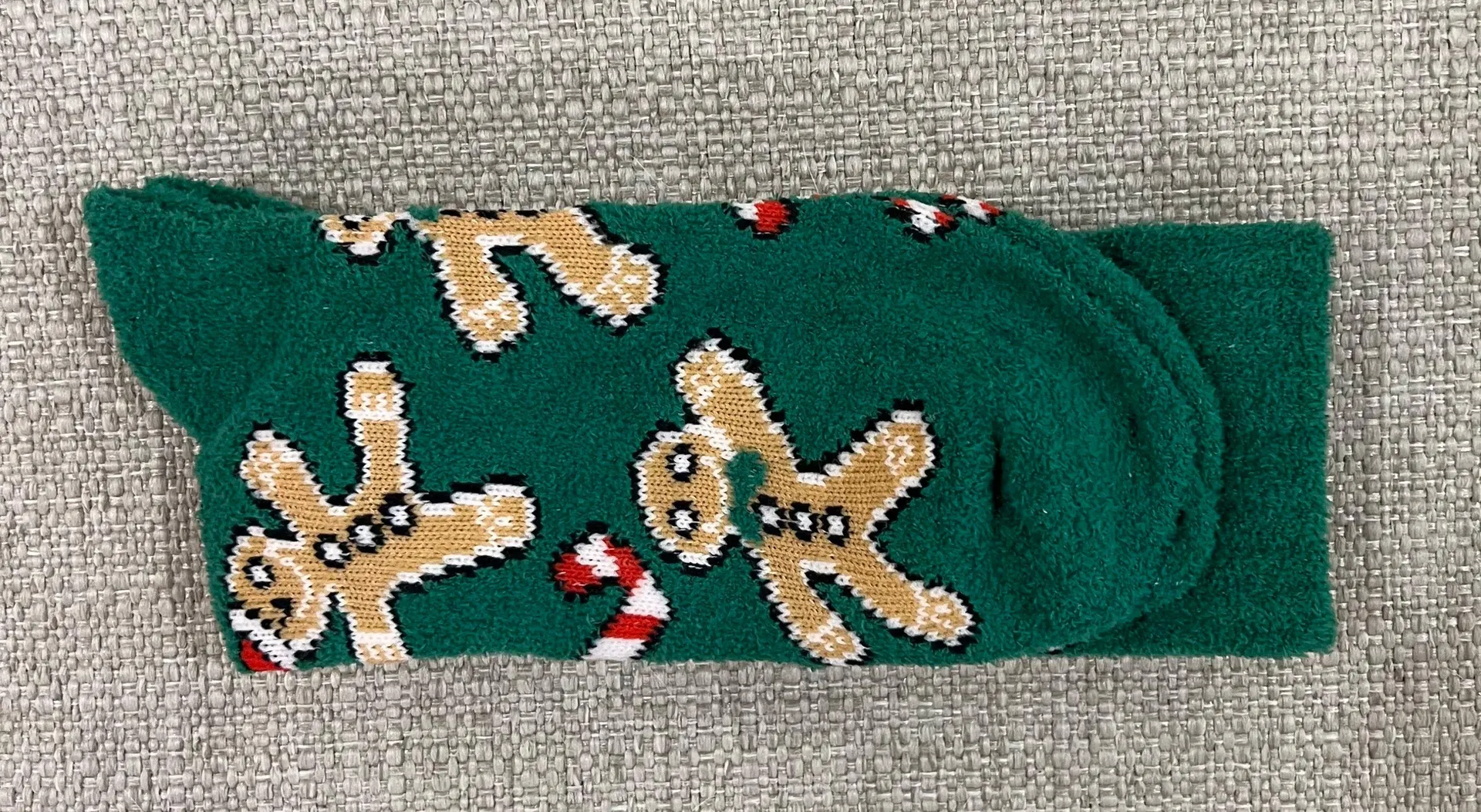 Christmas Gingerbread Socks Green - Image 2