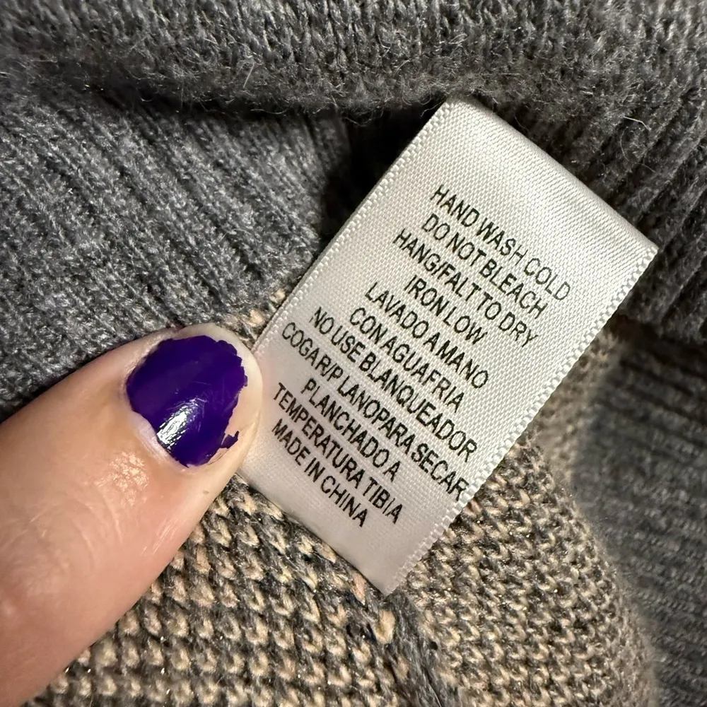 Anthropologie Chrysanthemum Grey Tan Cheetah Print Wool Blend Sweater Small - Image 7