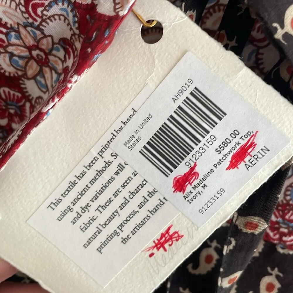 Alix of Bohemia Madeline Patchwork Top White Size M - Image 13