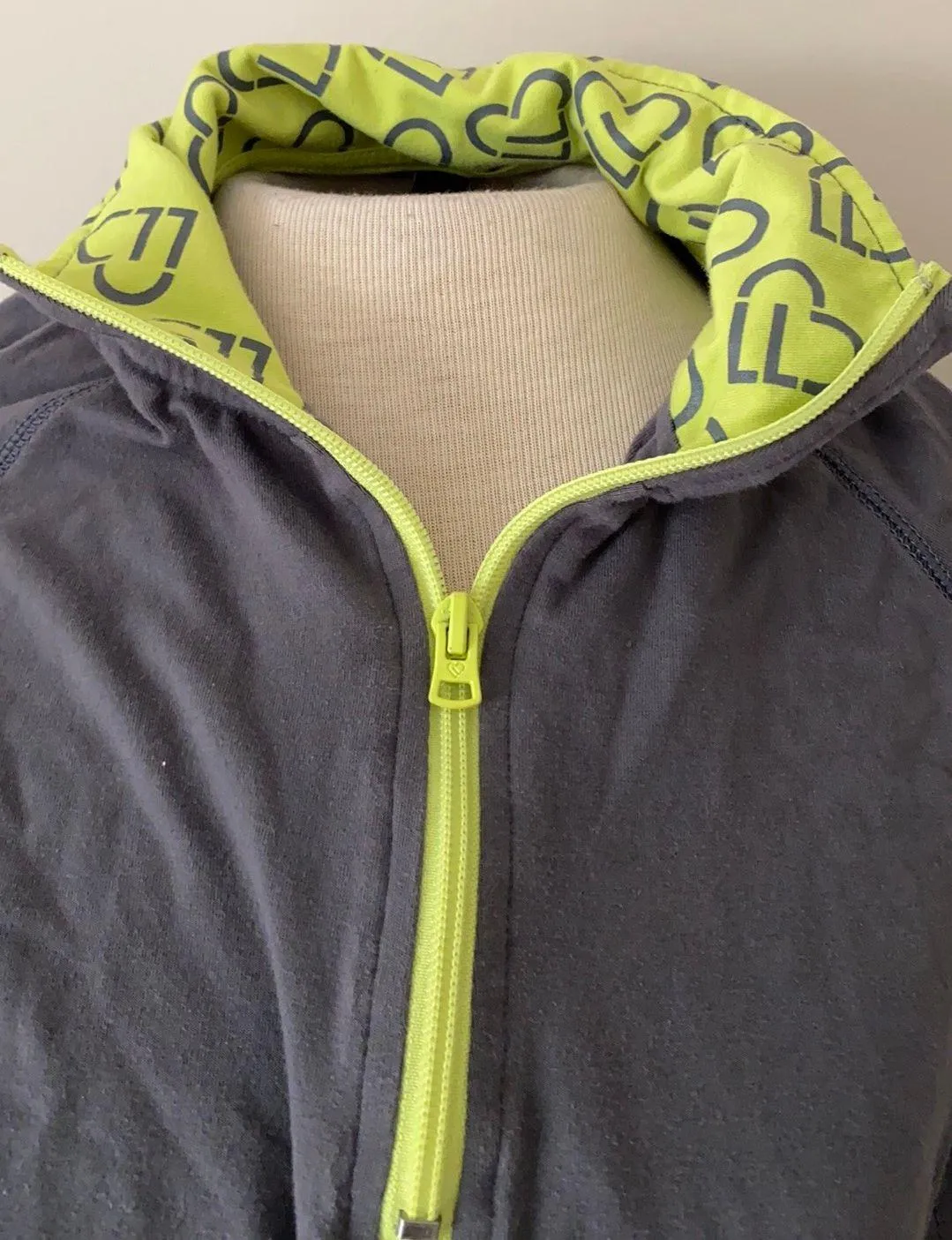 AéRopostale  1/4 zip pull over longsleeve shirt top gray green Large - Image 3