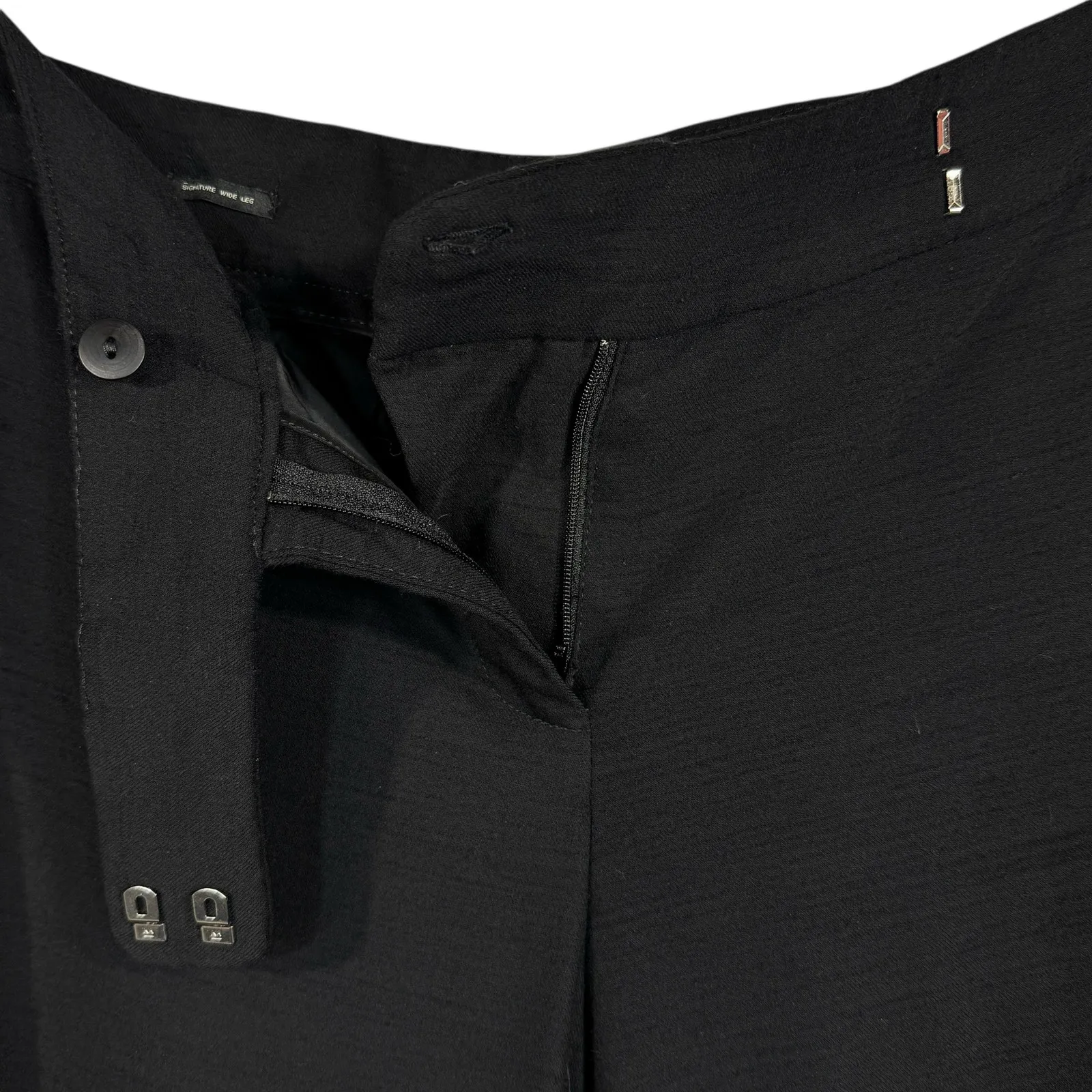 Talbots SZ 16 Signature Wide Leg Pants Wool Blend Lined Pockets Hi-Rise Zip-Fly - Image 3