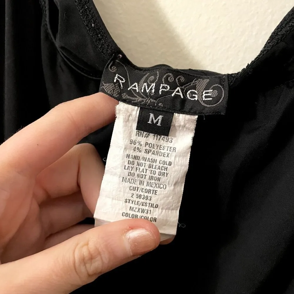 Rampage black blouse comfortable formal 3/4 sleeve bow tie design classy - Image 3