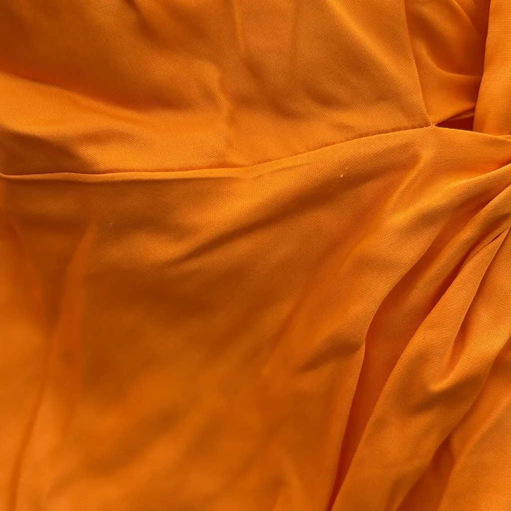 Zara Vibrant Orange Twist Front Button Shirt Dress‎ - Image 4