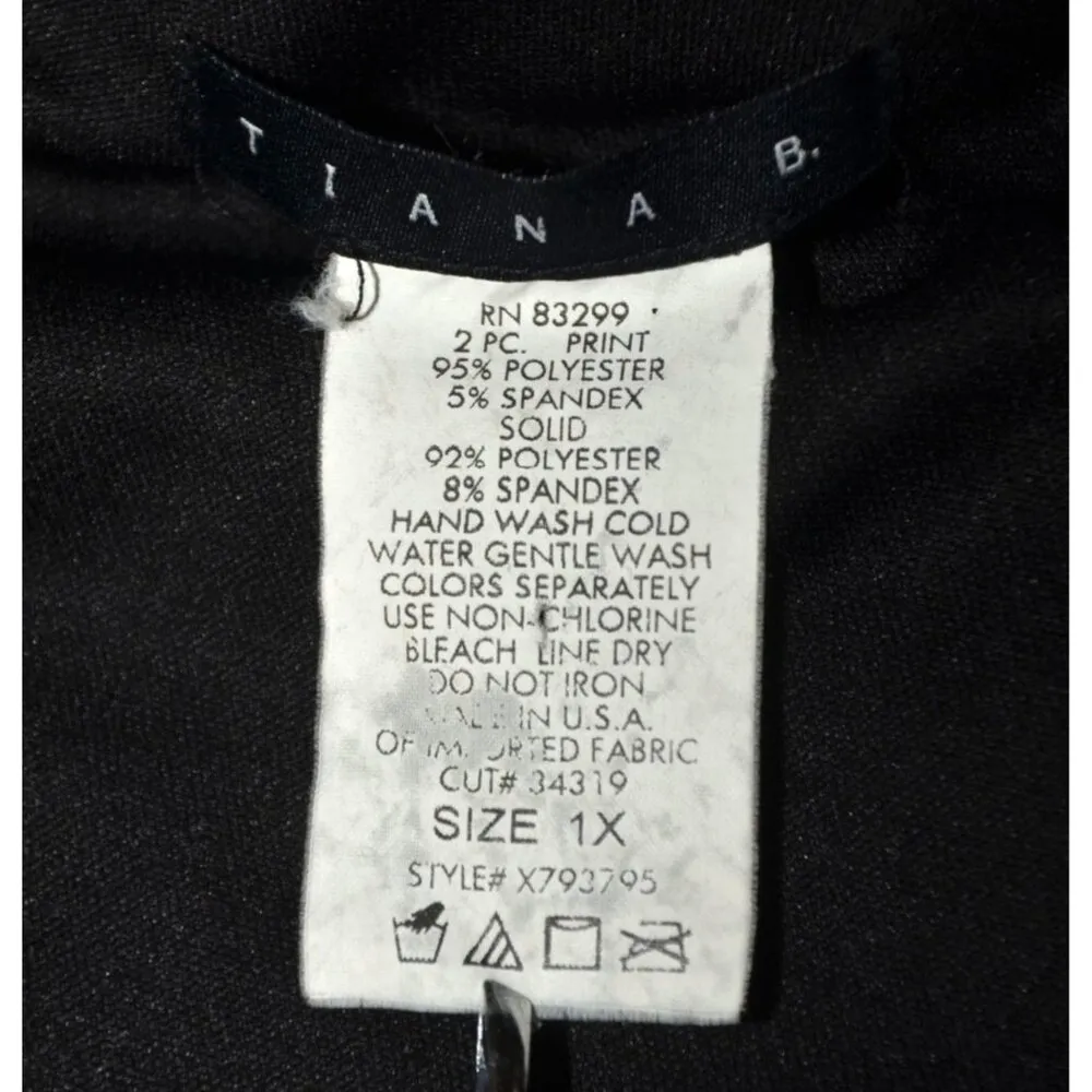 Tiana B. Green Abstract Pattern Faux Wrap Tunic Blouse Size 1X Stretch Pockets - Image 8