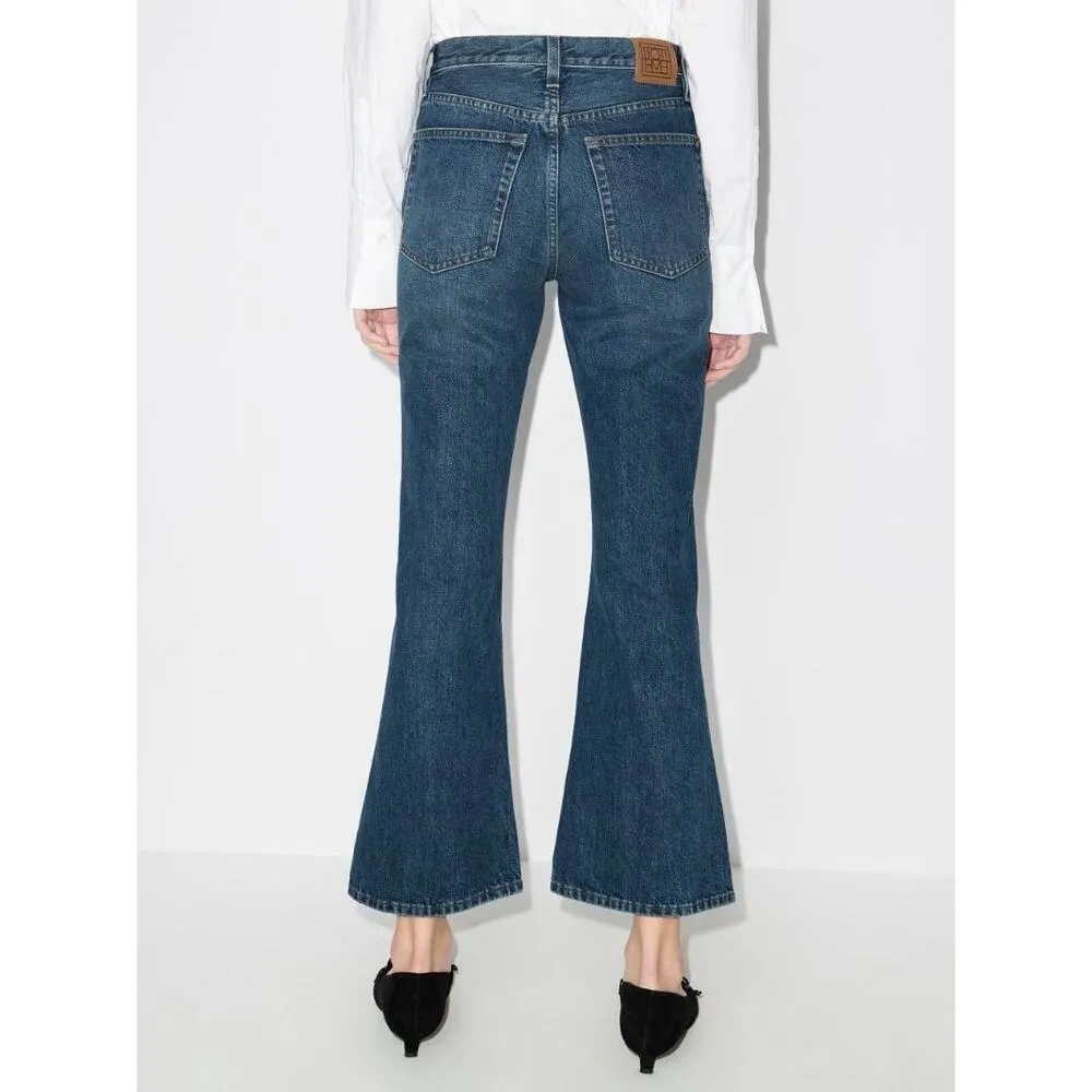 TOTEME Blue Cropped Kick Flared Jeans 29/34 - Image 15
