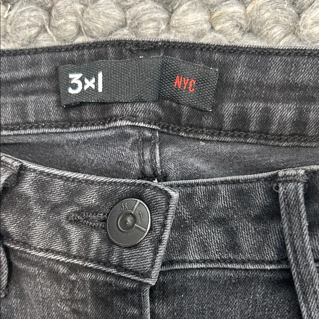3x1 Women’s Black Washed Skinny Denim Zipper Ankle W25GC0191 Size 26 - Image 7