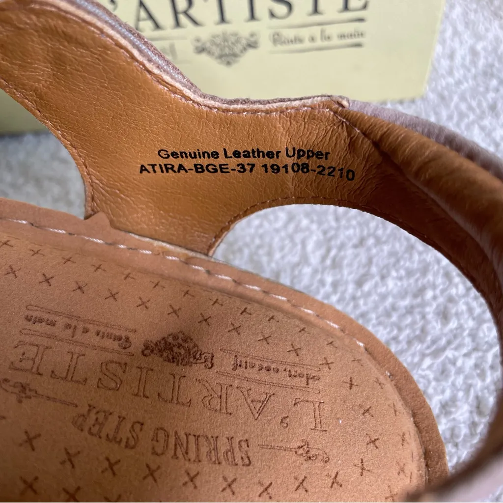 L'Artiste Atira Platform Sandal Spring‎ Step Beige Braided Sandals 37 - Image 4