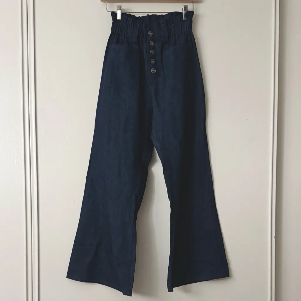 Emerson Fry S Tulip Wide Leg Pants in Midnight Blue - Image 4