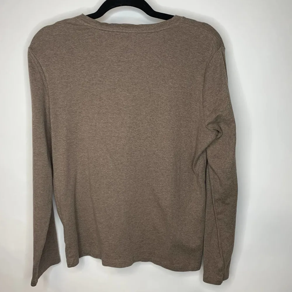 Lauren Ralph Lauren Brown Henley Metal Buttons Sz XL - Image 2