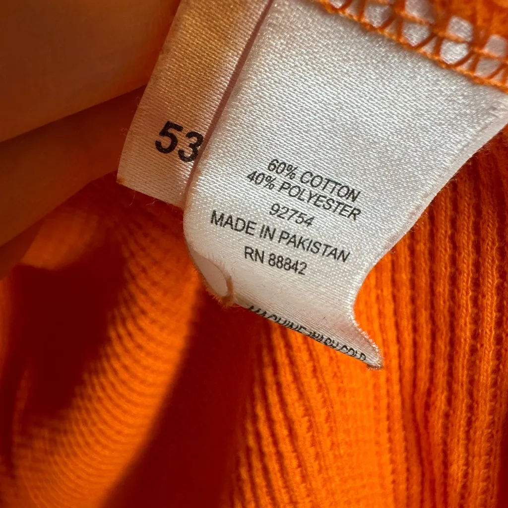 Woman Within Orange Long Sleeve Henley Shirt Women's Large 18/20 - Image 3