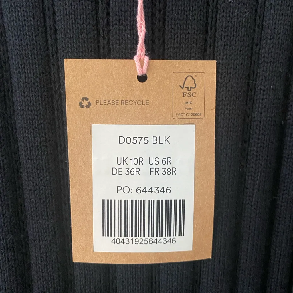 BODEN NWT Sleeveless Knitted Midi Dress 6 Black Rib Knit High Neck Quiet Luxury - Image 12