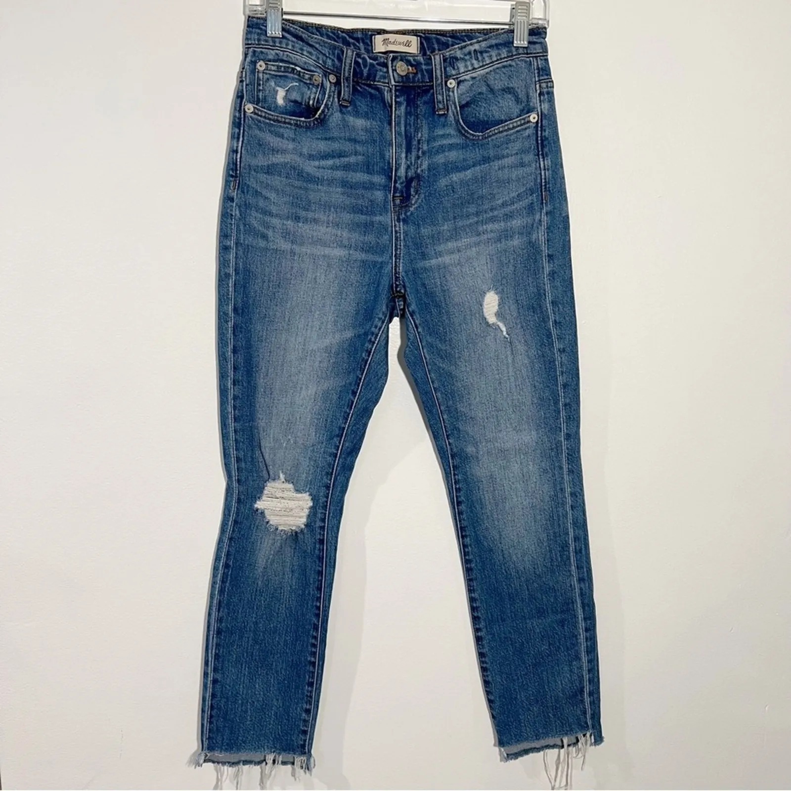 Madewell The High-Rise Slim Boyjean in Lita Wash Step-Hem Edition Size 25 - Image 3