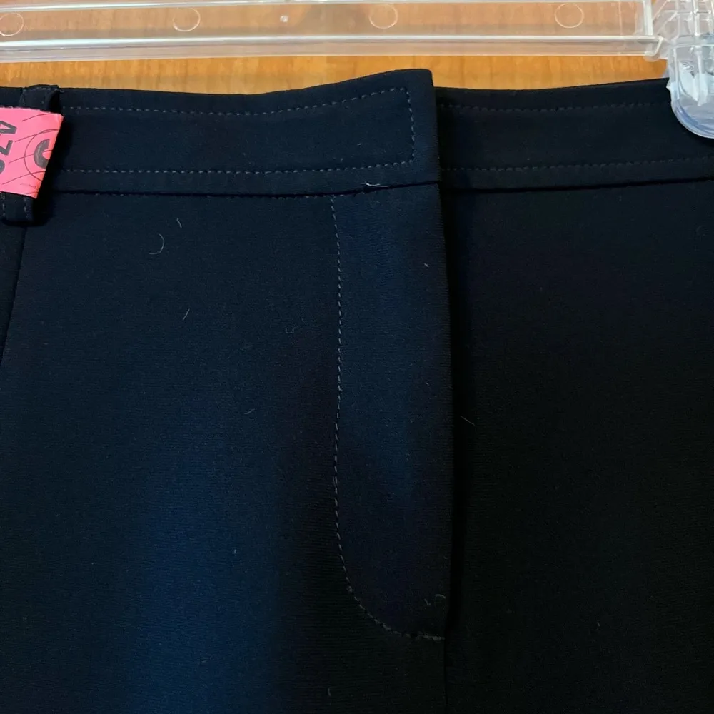 St. John Caviar Womens Black Dress Pants With Small Slits In Front Hem Size 12 - Image 4