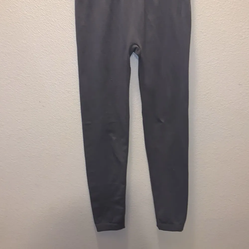 Light grey fleece lined warm layering leggings Gray Size M - Image 3