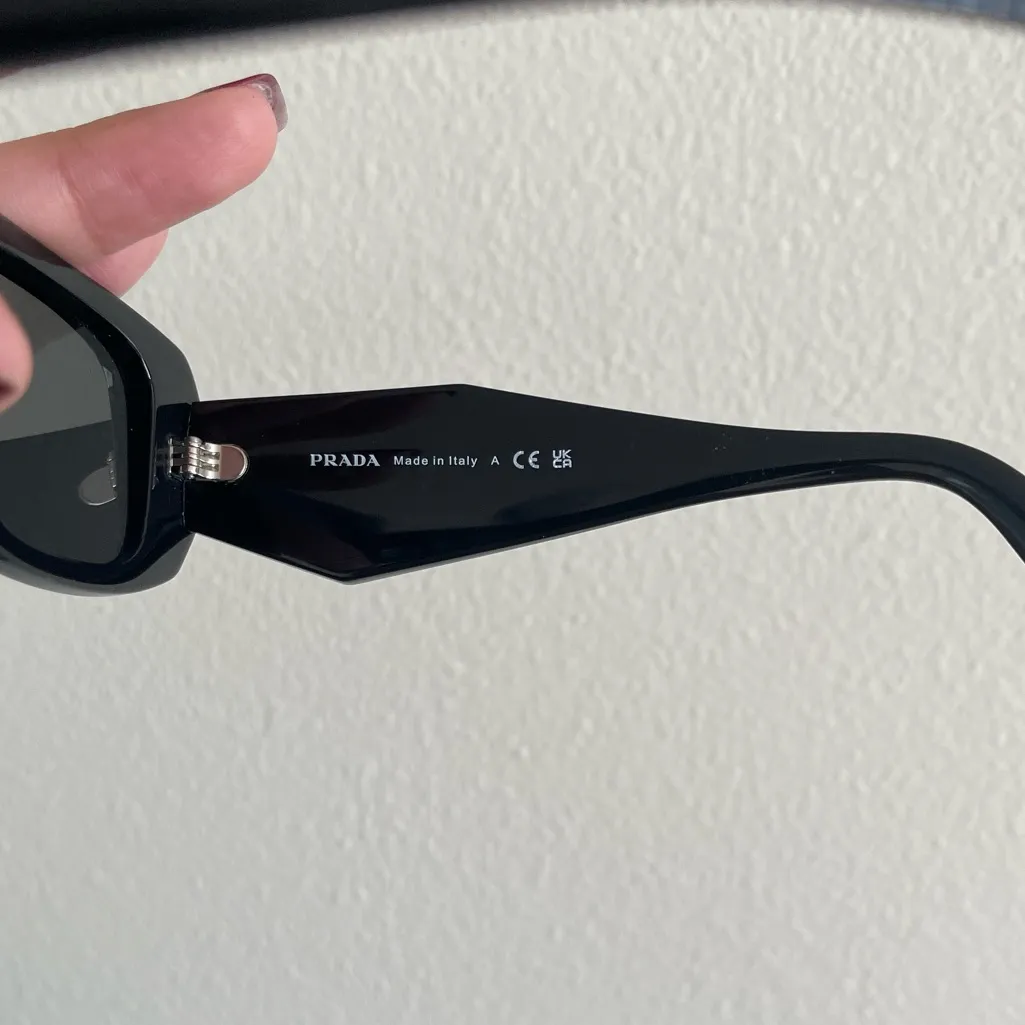 Prada Glossy Black PR 17WS Geometric Sunglasses - Image 5