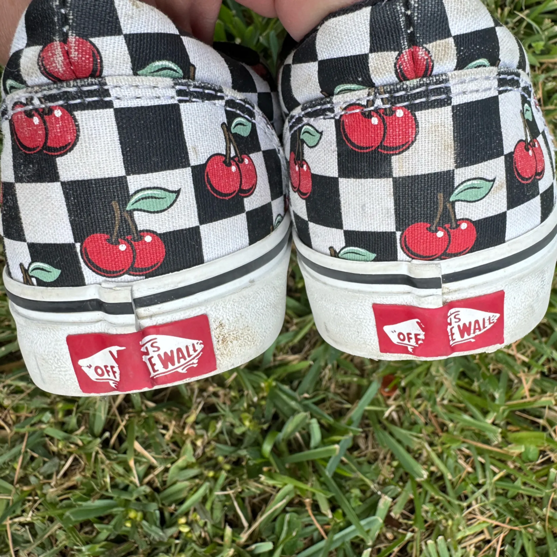 Vans Authentic Checkerboard Cherry Print Sneakers – Women’s 7.5 - Image 4
