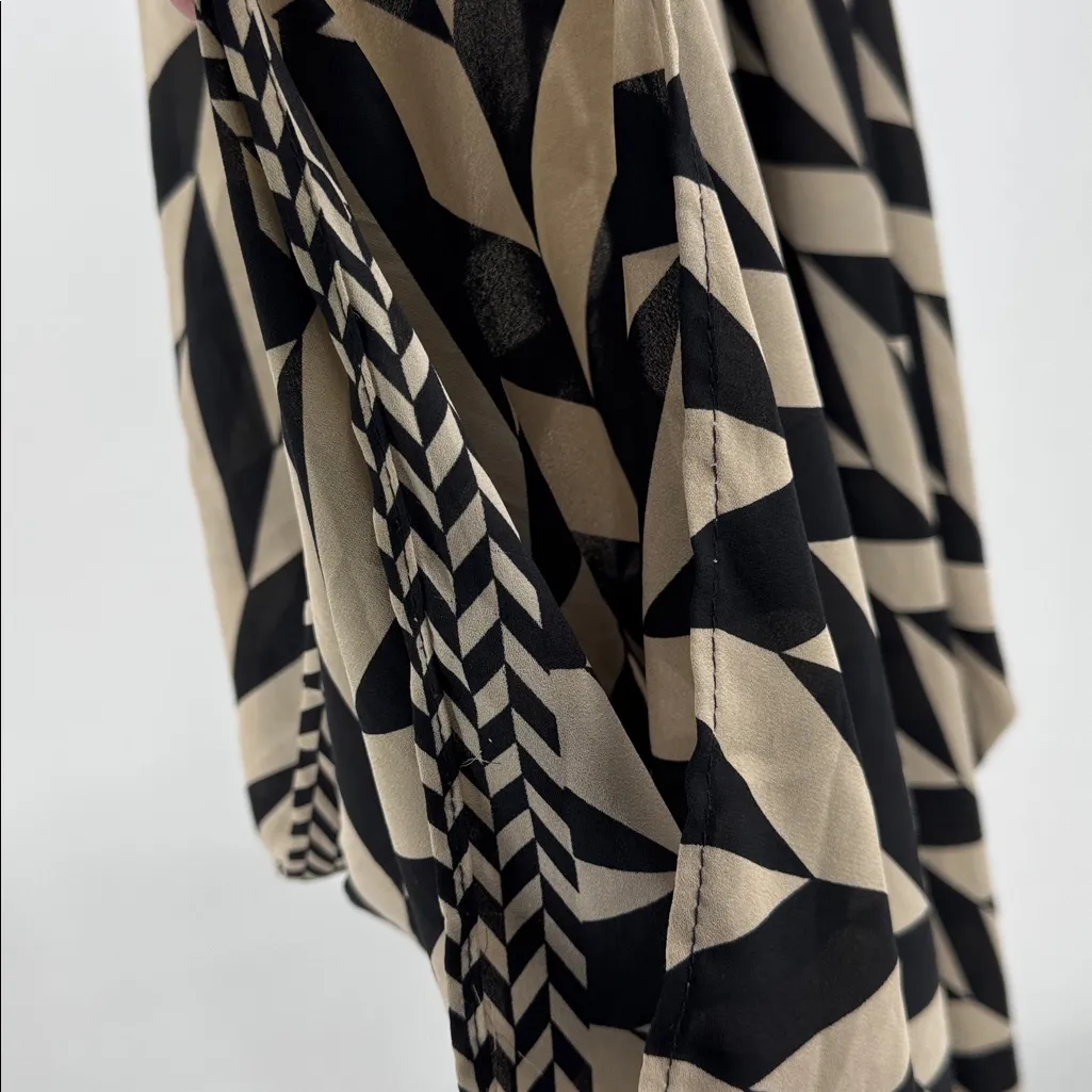 Monaco oversized Chevron Jumpsuit asymmetrical M coverup lightweight S neutral Black - Image 5