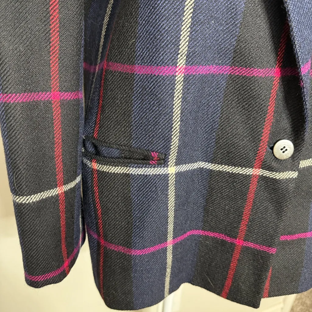 Vintage Giorgio Armani Plaid Wool Blazer - Image 10
