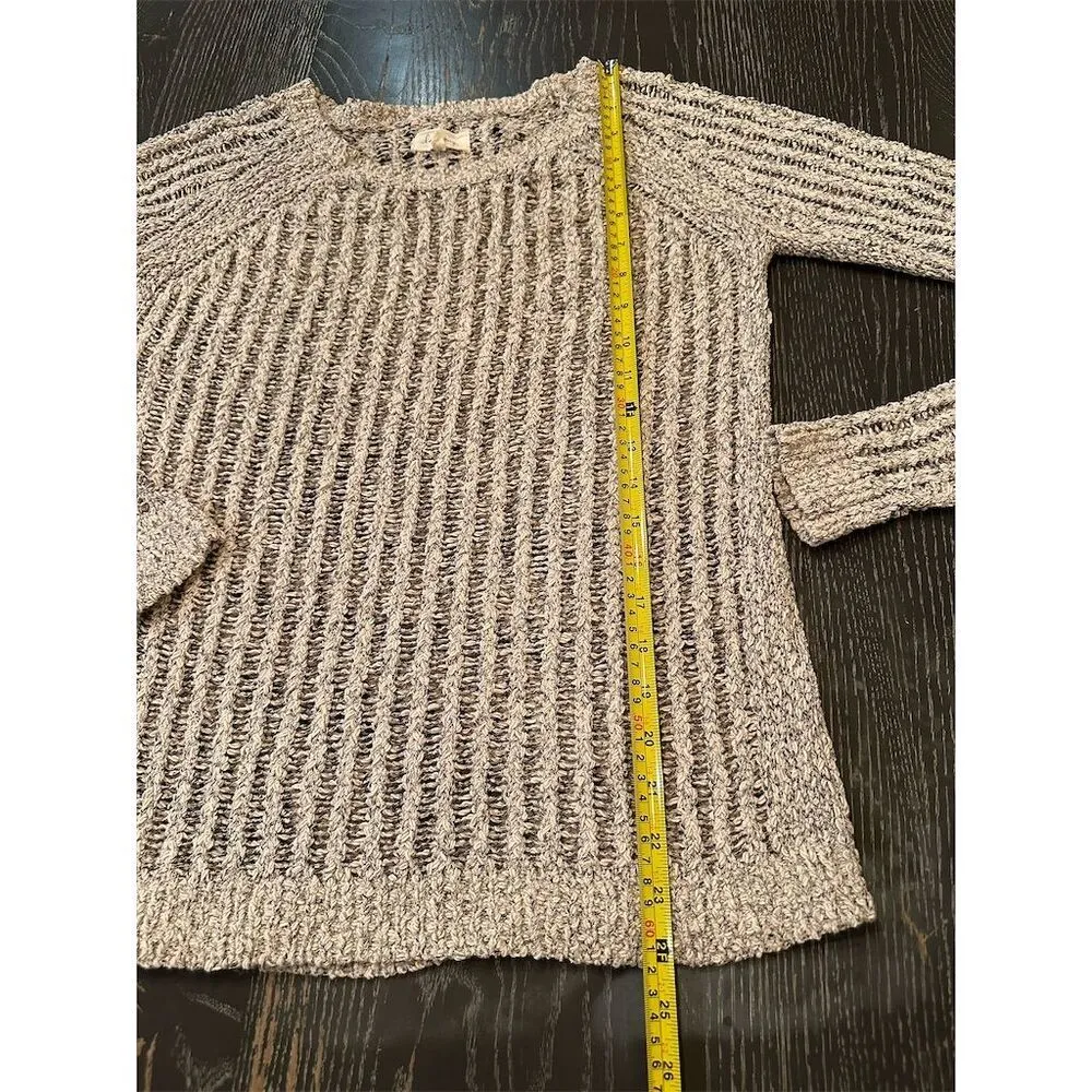 Lou & Grey Women's Gray Open Knit Pullover Sweater Size S Casual - Image 6