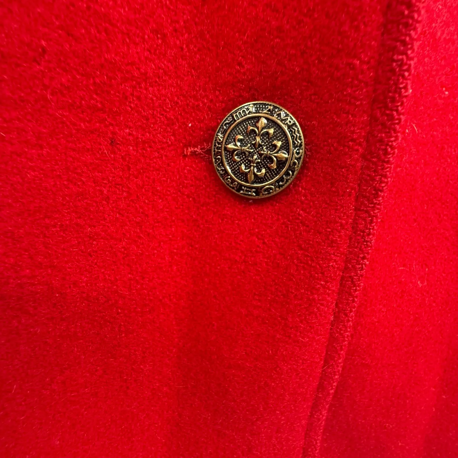 Vintage Red Wool Coat Womens Large International Scene 100% Wool Yugoslavia - Image 4