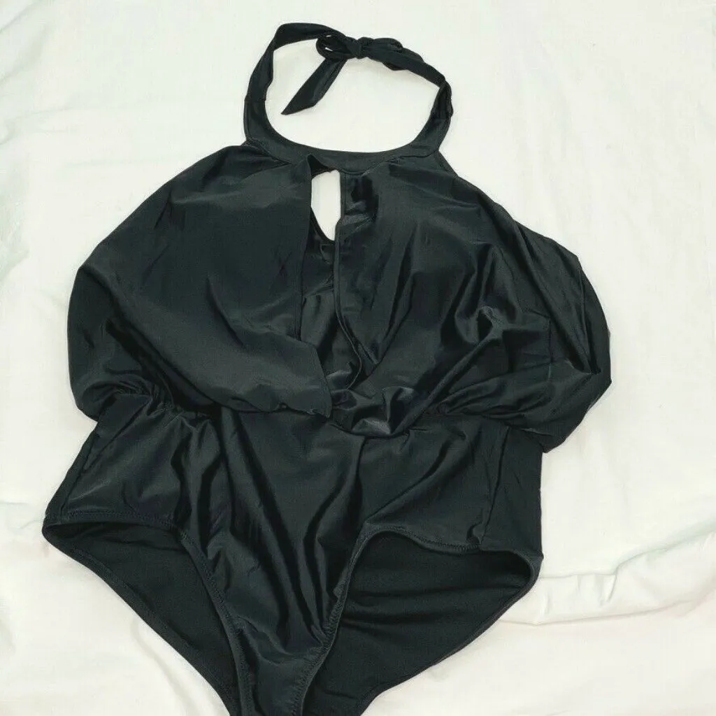 Raisins Curve $94 Black Casablanca High Neck One Piece Swimsuit Size 16W - Image 7