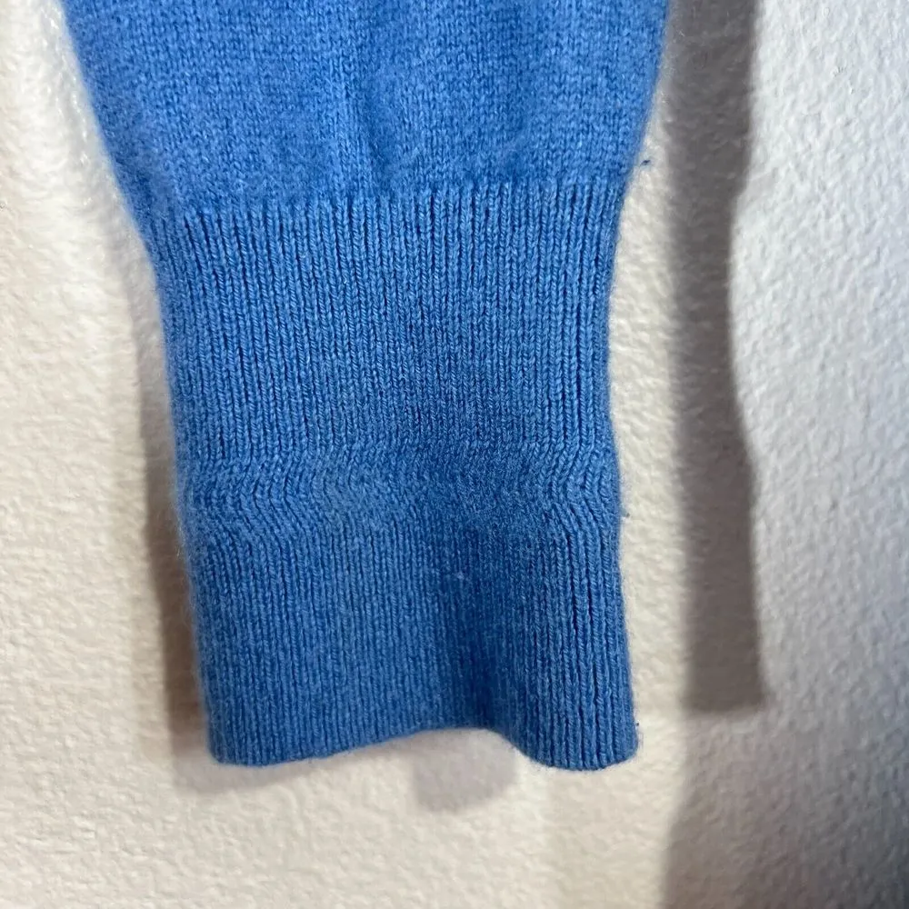 Boden 100% Cashmere Longline Cardigan Womens Small Coatigan Front Patch Pocket Blue - Image 7