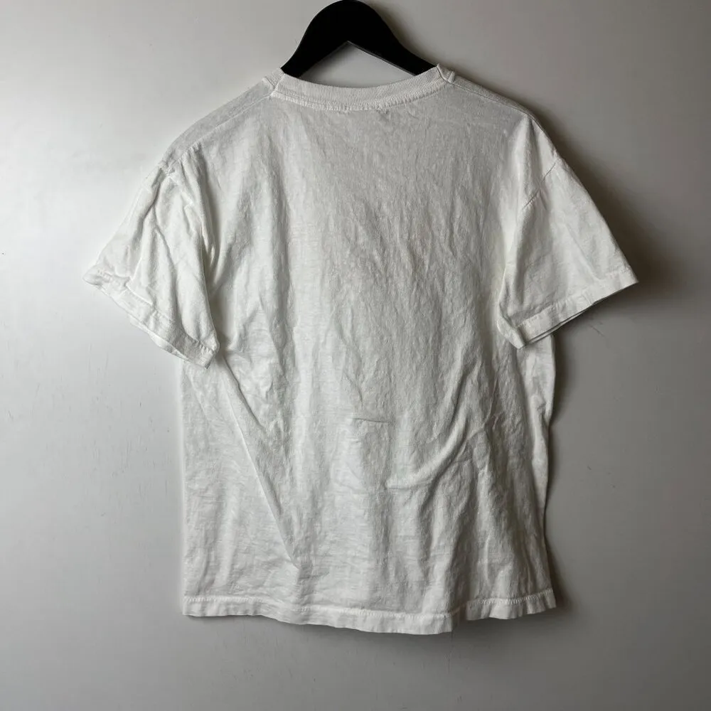 Vintage 90s Mickey Mouse T Shirt White Large L Single Stitch Cartoon Embroidered - Image 3