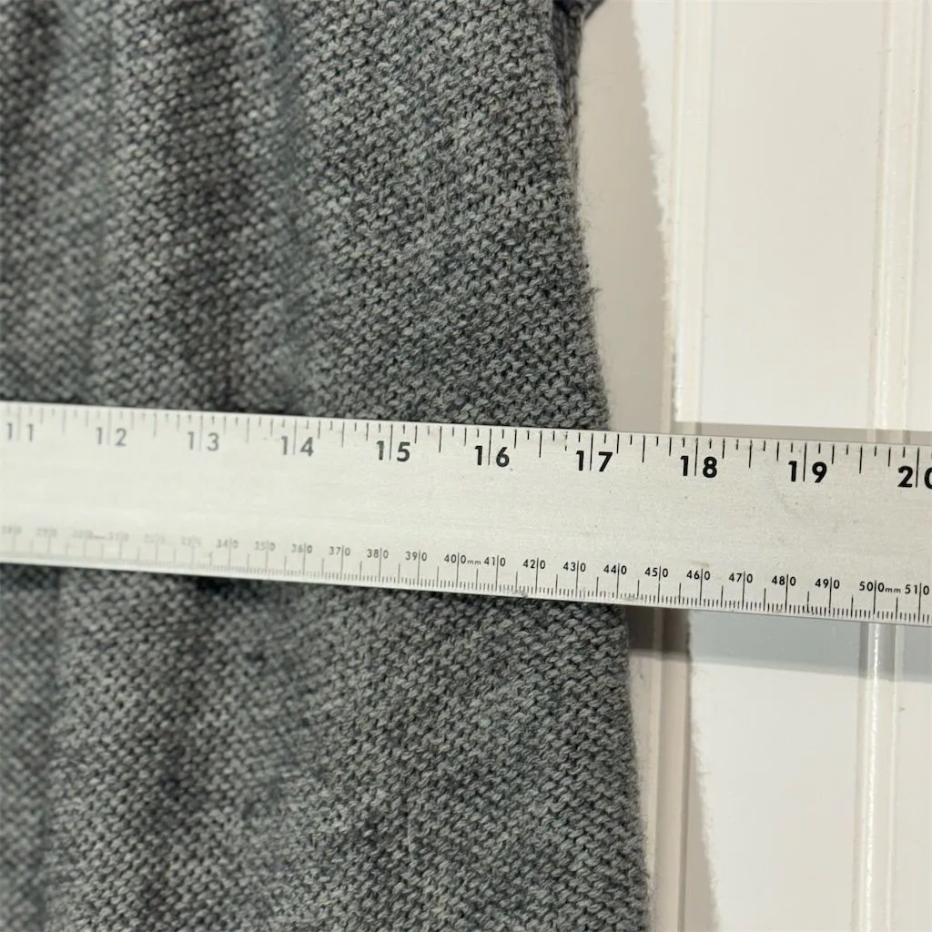 BCBG Max Azria Wool Blend Cardigan Sweater Jacket Gray L Shawl Collar Pockets - Image 8