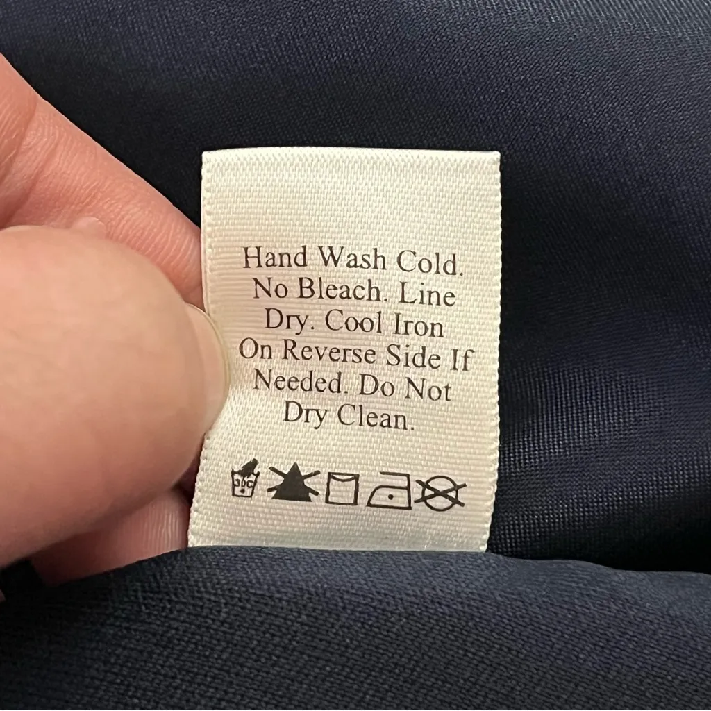 Y2K Coldwater Creek Draped Cowl Neck Beaded Sleeveless Blouse Navy 2X - Image 6