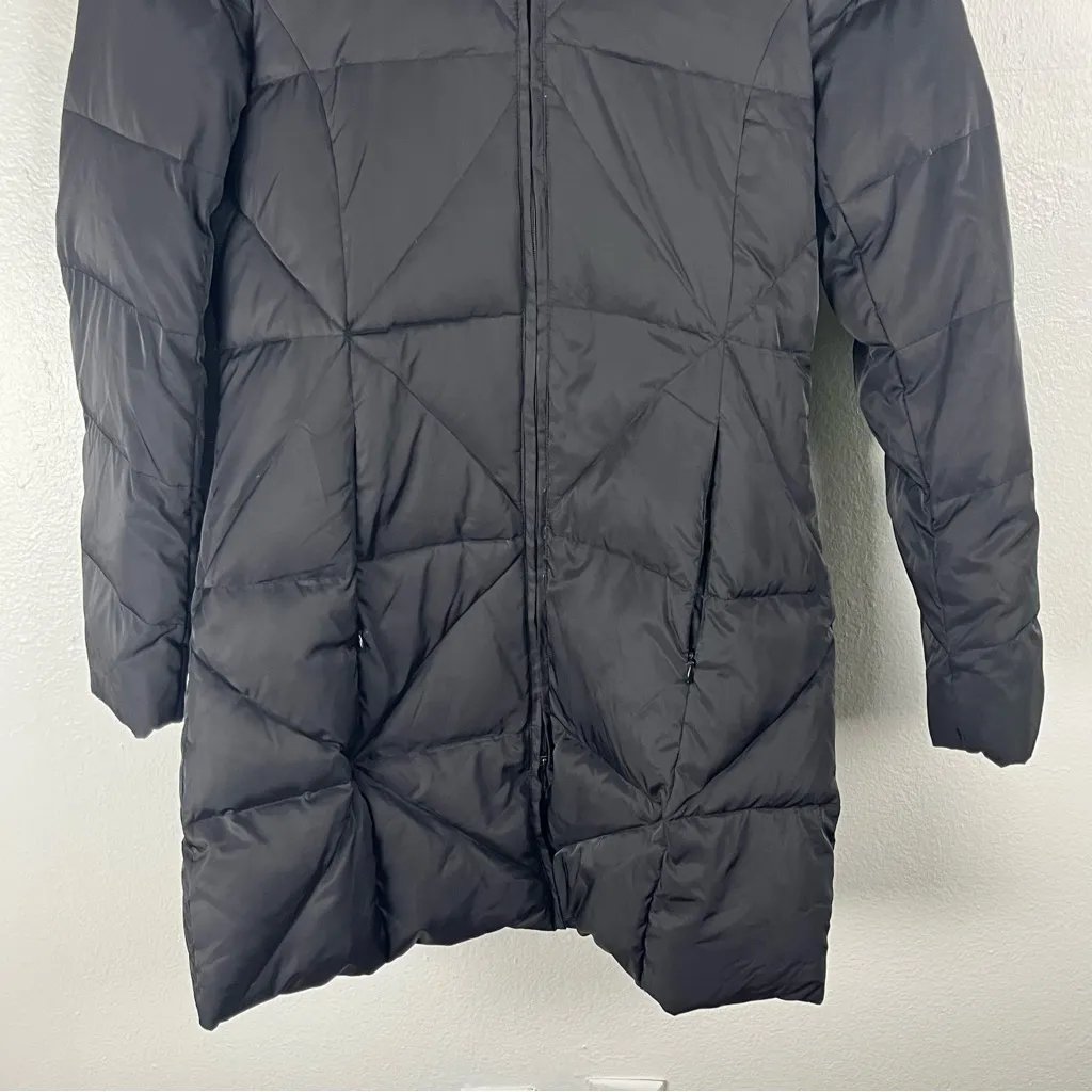 KENNETH COLE Black Down Feather Filled Faux Fur Hoodie Puffer Trench Coat Medium - Image 12