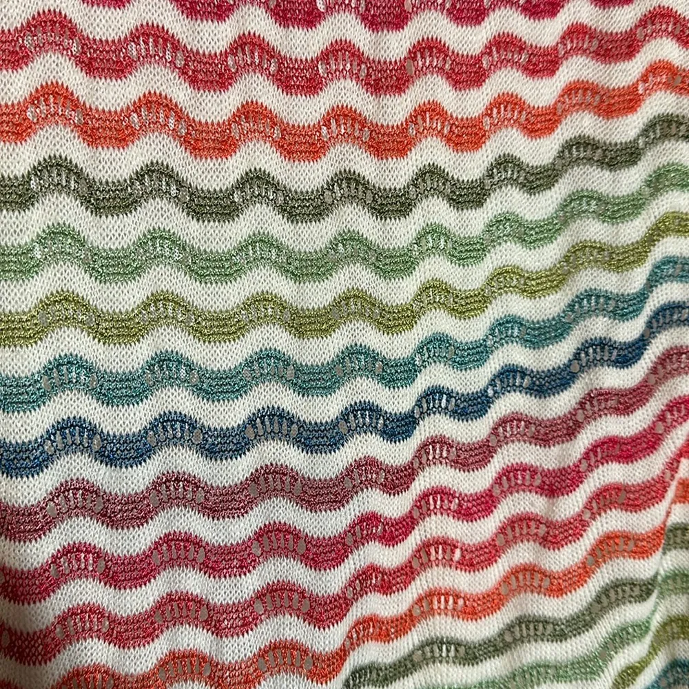 Nic+Zoe Heavy Wavy Striped Double Layered Maxi Skirt Linen Cotton XS - Image 13