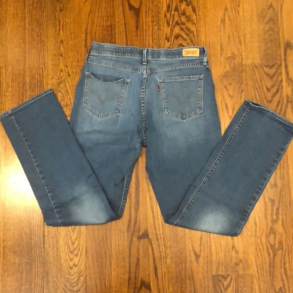 LEVIS Womens 525 Straight Leg Medium Wash Perfect Fit Denim Low Rise Jeans Sz 12 - Image 2