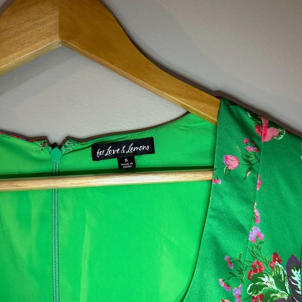 For Love & Lemons Wyatt Mini Dress in Green Size S - Image 8