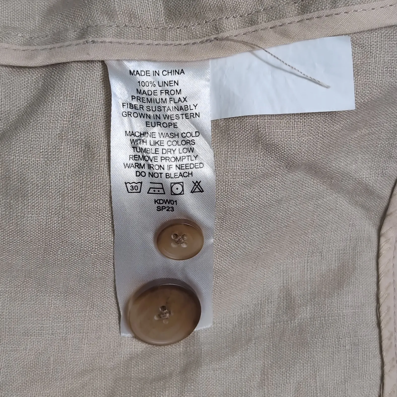 Quince L 100% Linen Blazer Driftwood Tan Quiet Luxury Minimalist Jacket Size L - Image 8