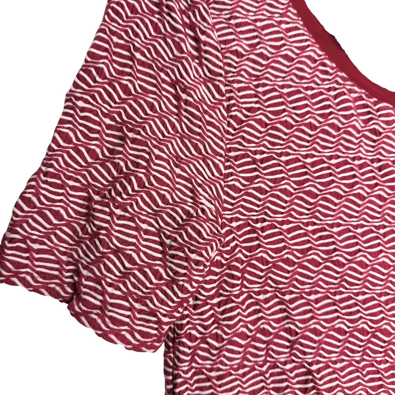 Anthropologie Maeve Fit & Flare Dora Dress Mini Small Red Geometric Short Sleeve - Image 4