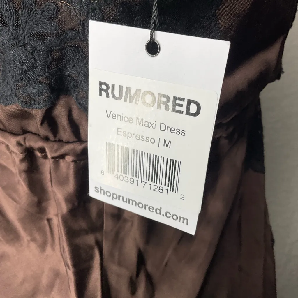 Rumored Venice Maxi Dress (Espresso) NWT Brown Size M - Image 6