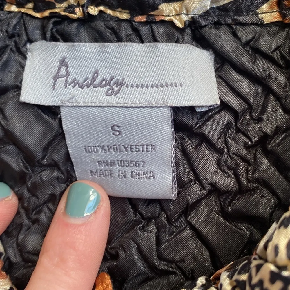 Analogy animal print button up jacket. Black - Image 7