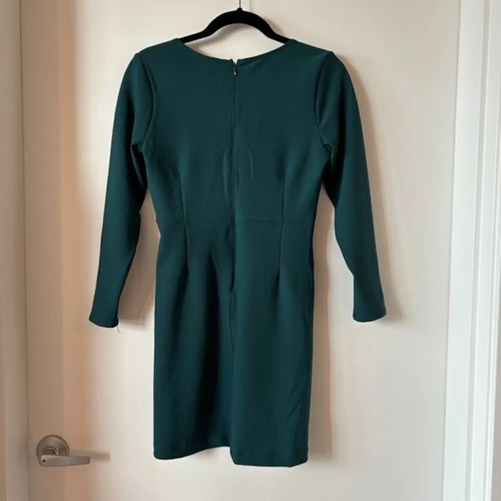 Abercrombie & Fitch Long Sleeve O-Ring Mini Dress Forest Green Size M Petite NWT - Image 9