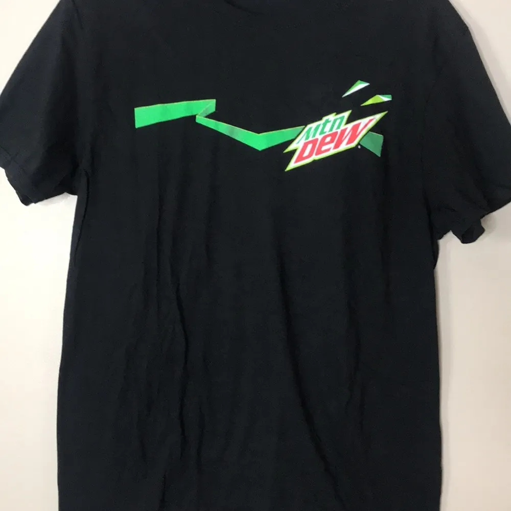 Fruit of the loom iconi Mountain Dew black T-shirt size large cotton - Image 2