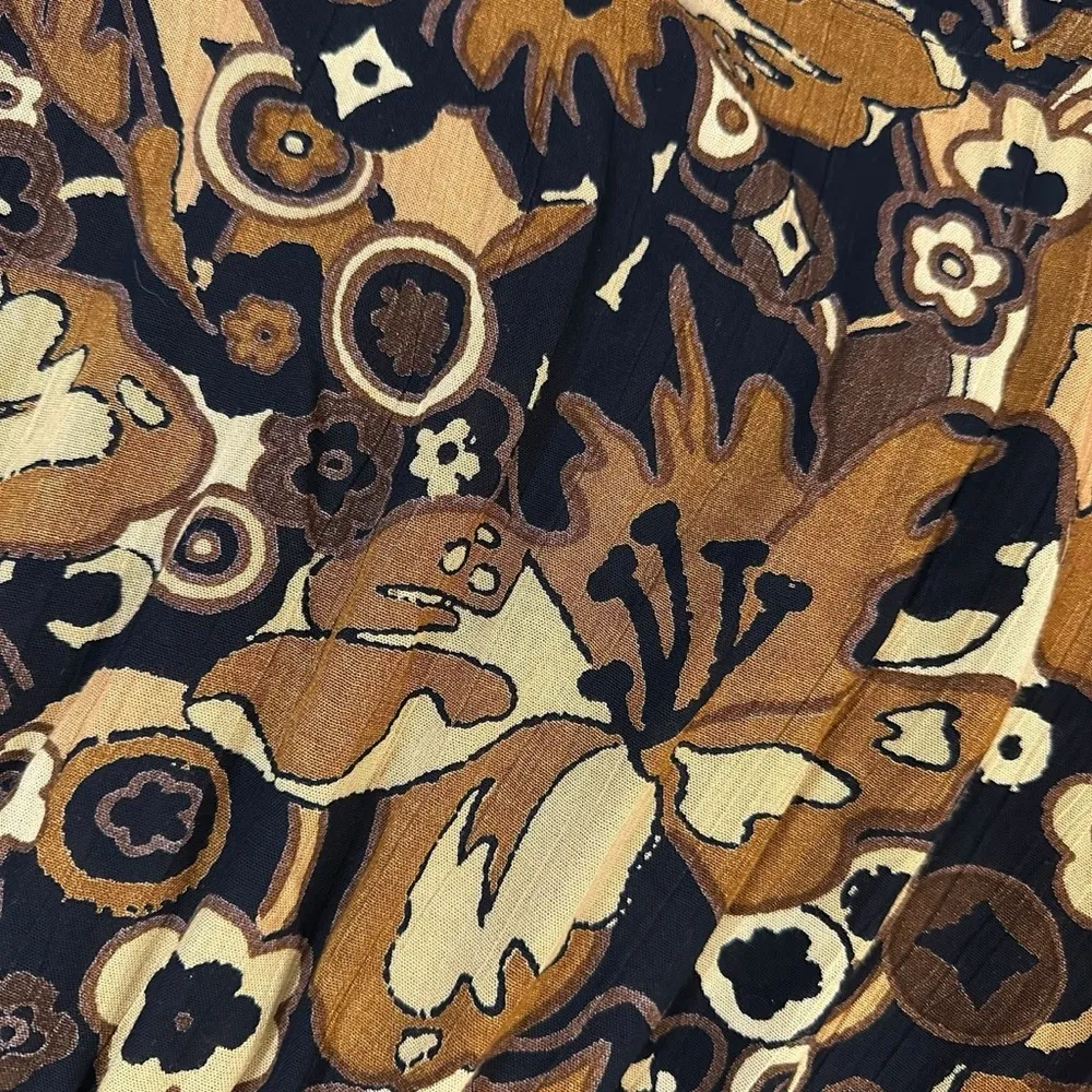 Vintage 90s Carole Little Bohemian Tiered Broomstick Full Maxi Skirt Neutral Brown Size 10 - Image 5