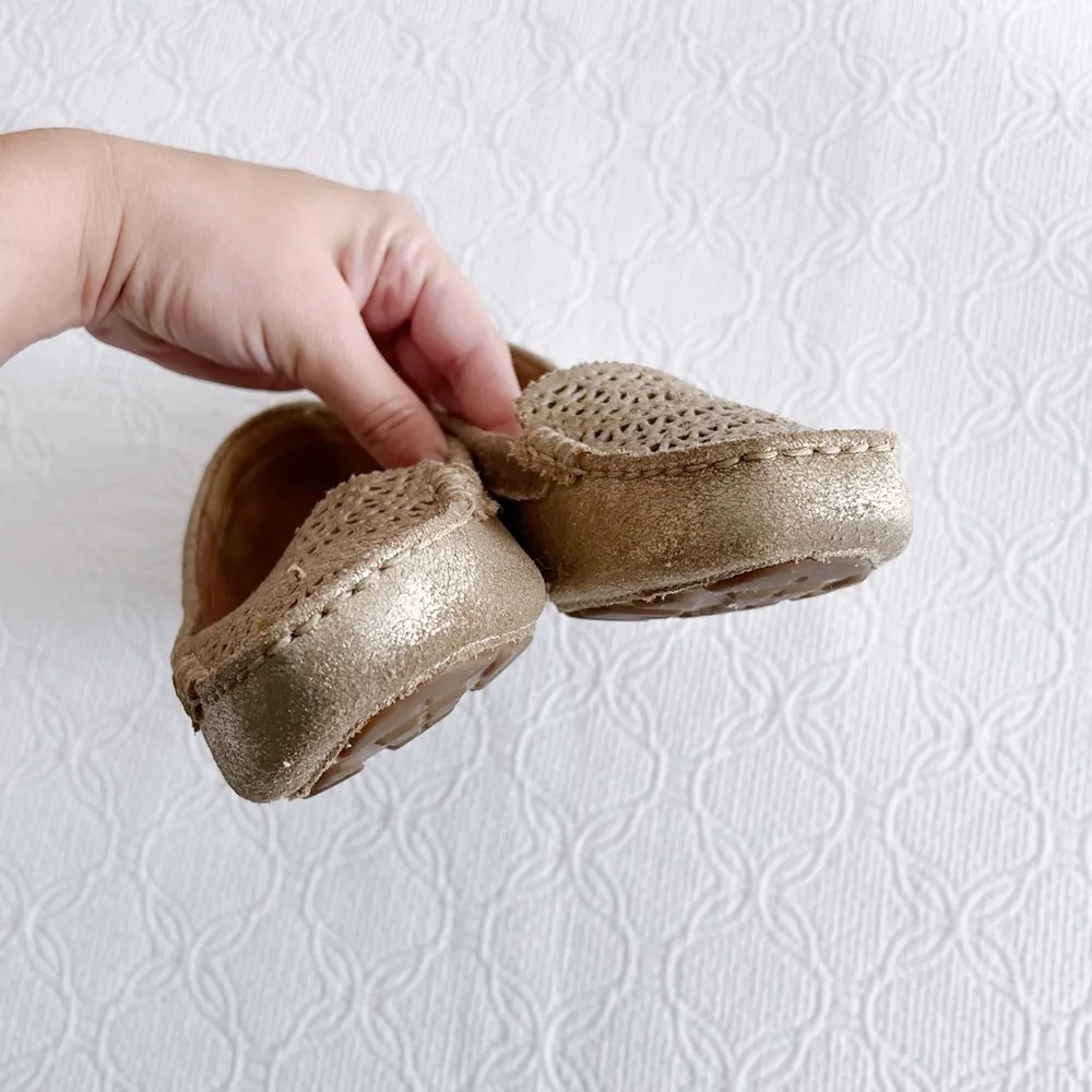 UGG • Clair Loafer slip on metallic gold leather laser cut perforated moccasin - Image 10