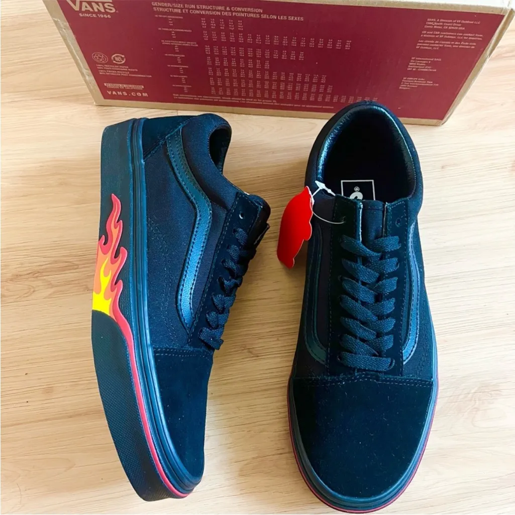 Vans Old Skool 'Flame Wall' Black Women 8.5 US Mens 7.0 US - Image 5