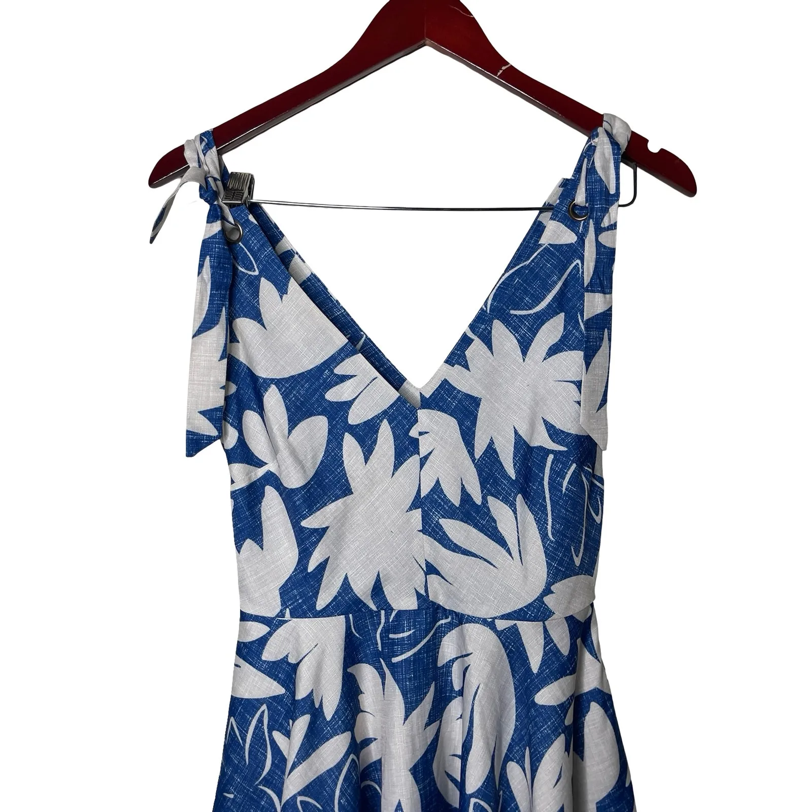 Hutch blue white floral A line knee length sundress sz 0 - Image 3