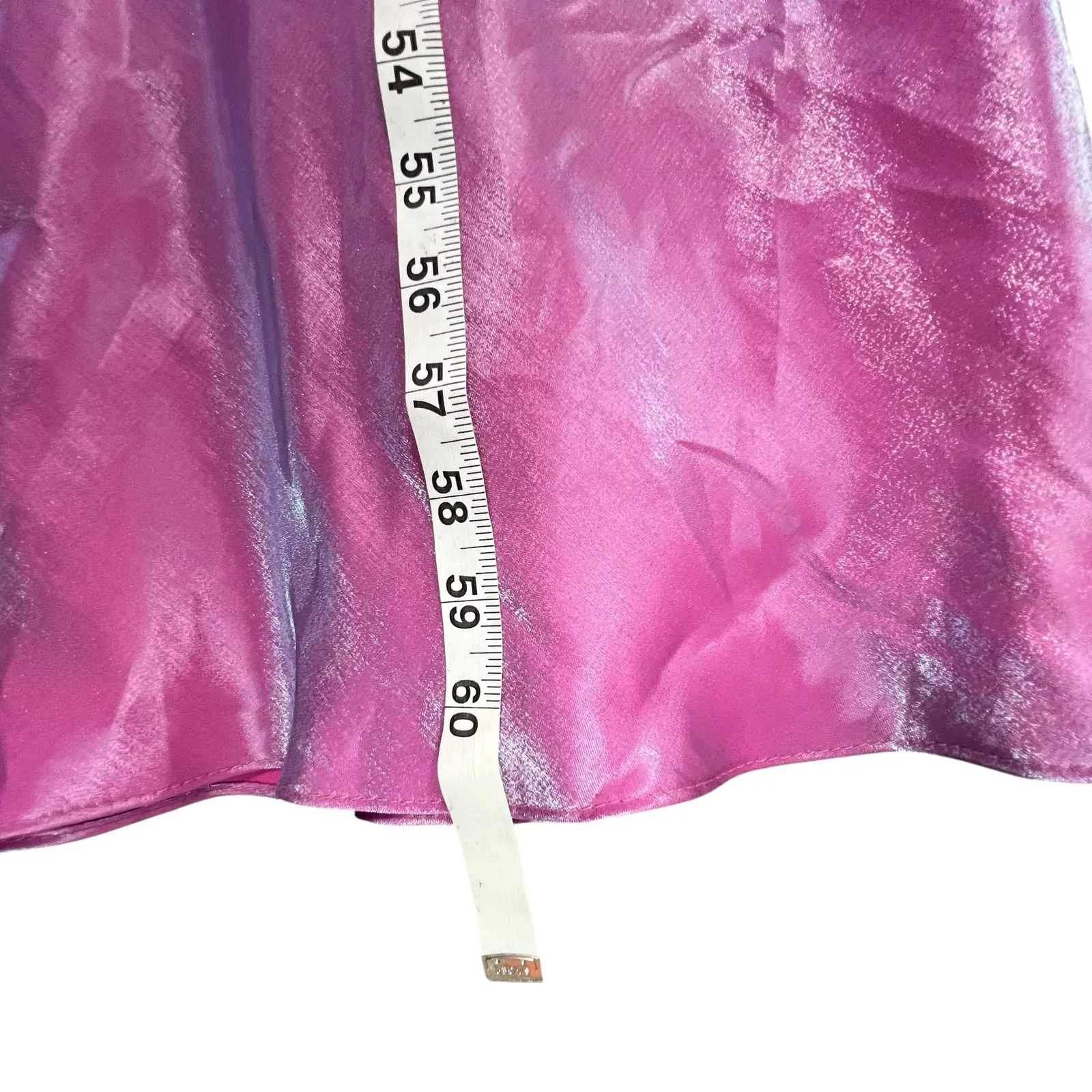 Y2K Lets Fashion Beaded Maxi Dress M Pink Shimmer Lace Up Prom Evening Mermaid Size M - Image 12