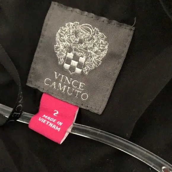 VINCE CAMUTO Blue Black Geometric Abstract Print  Long Sleeve Lined Size 2 - Image 4