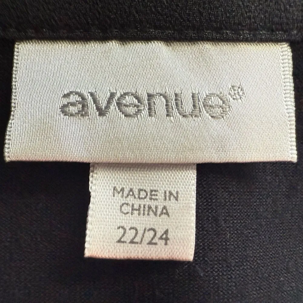 Avenue Pleated Front Keyhole Sleeveless V Neck‎ Career Tank Blouse Size 22/24 Black - Image 5