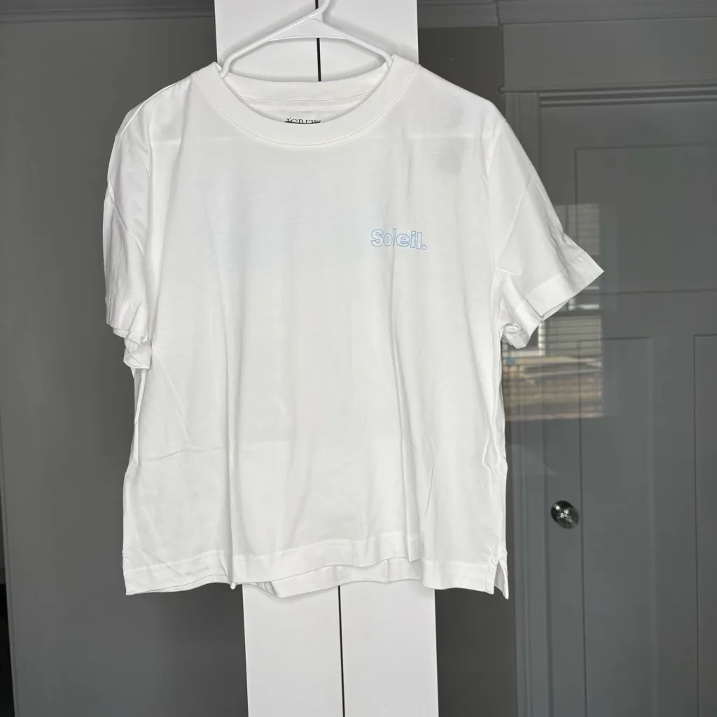 NWT J. Crew Broken-in Jersey "Soleil" Graphic T-shirt Short Sleeve White - Image 2