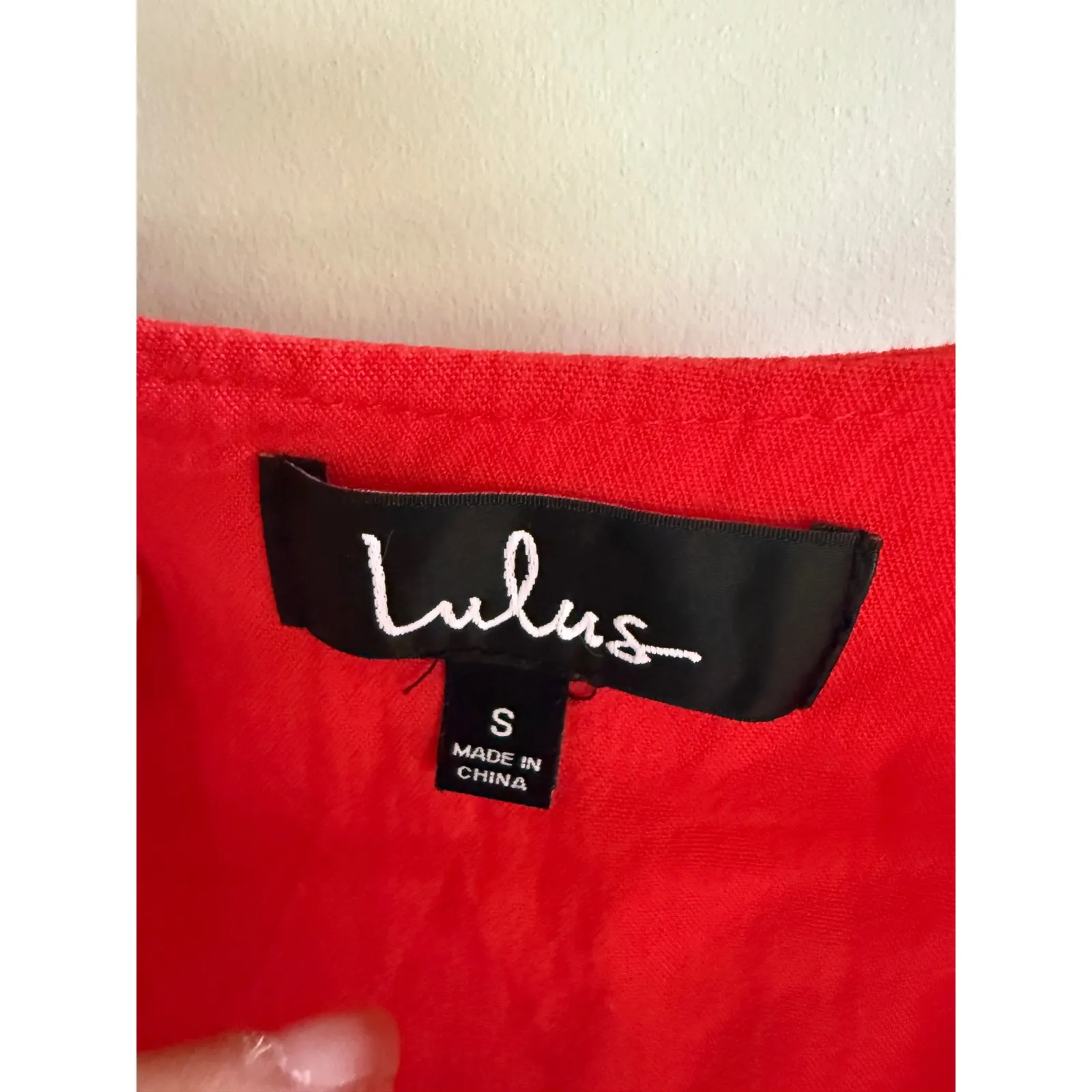 Lulus Red Mini Dress Tie Front Short Sleeve Casual Party Cocktail Women's - Image 2