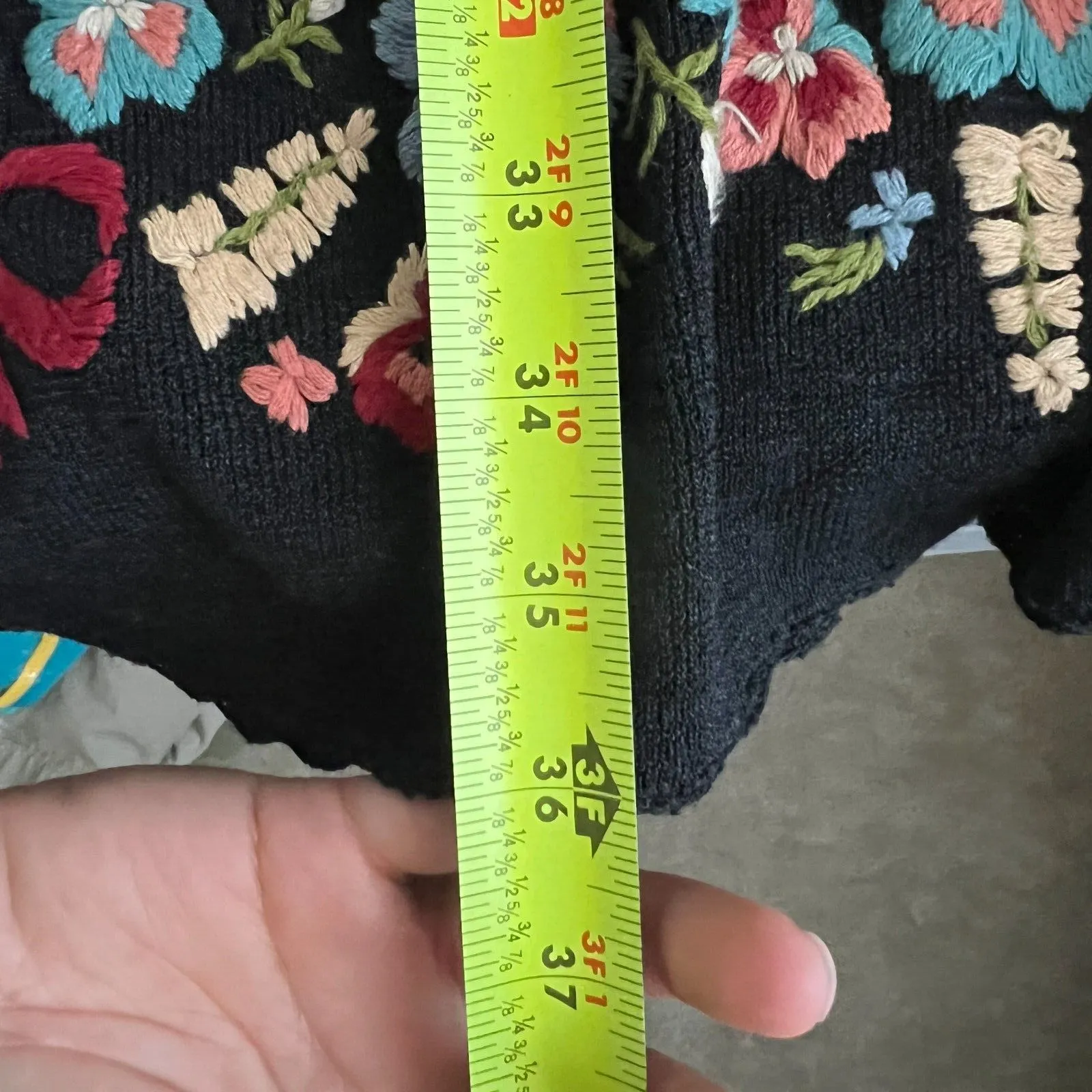 Double D Ranch Womens Embroidered Maxi Skirt XS Black Floral Linen Western - Image 9